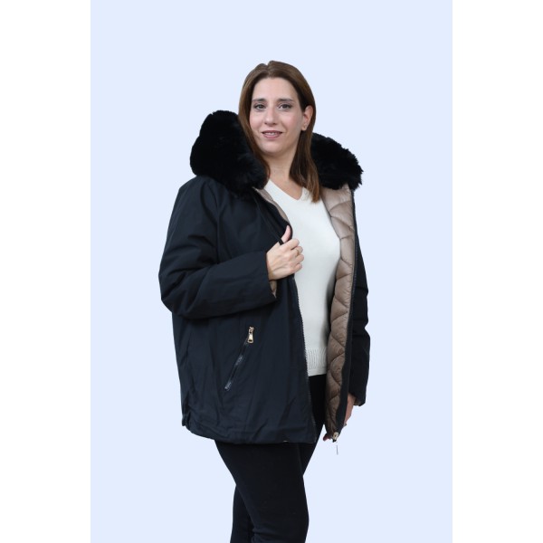 Μπουφάν Julianea μπεζ Double Face Μπουφάν