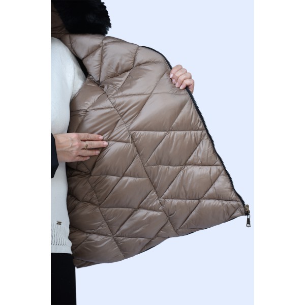 Μπουφάν Julianea μπεζ Double Face Μπουφάν