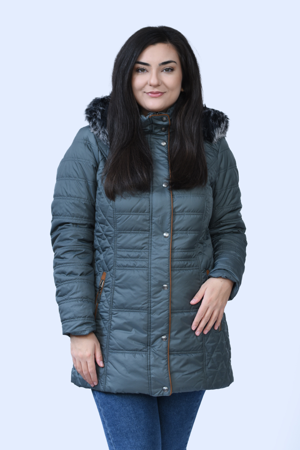 MicroCoat μπουφάν λαδί με κουκούλα Μπουφάν