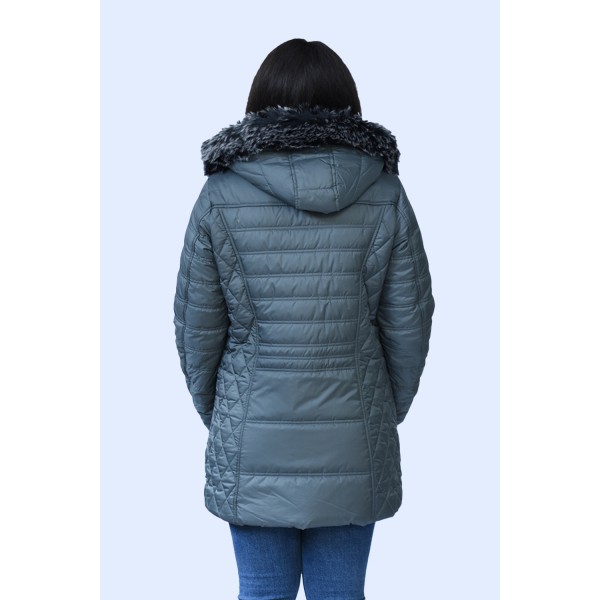 MicroCoat μπουφάν λαδί με κουκούλα Μπουφάν