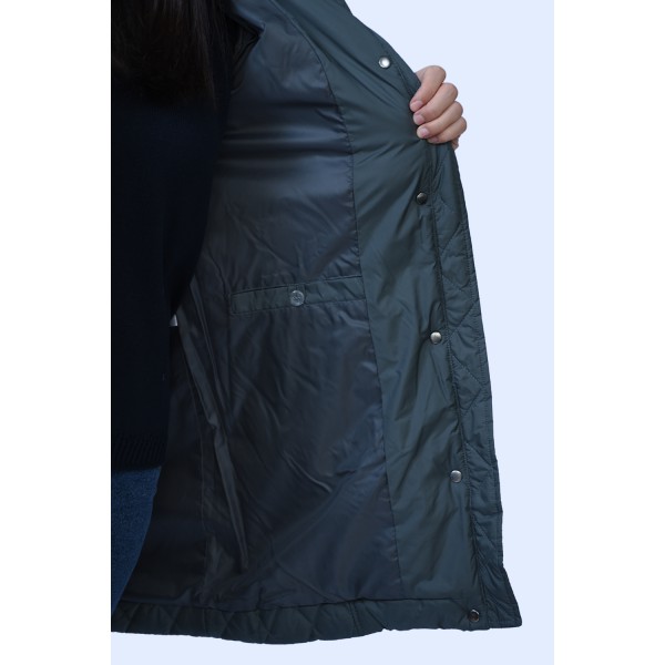 MicroCoat μπουφάν λαδί με κουκούλα Μπουφάν