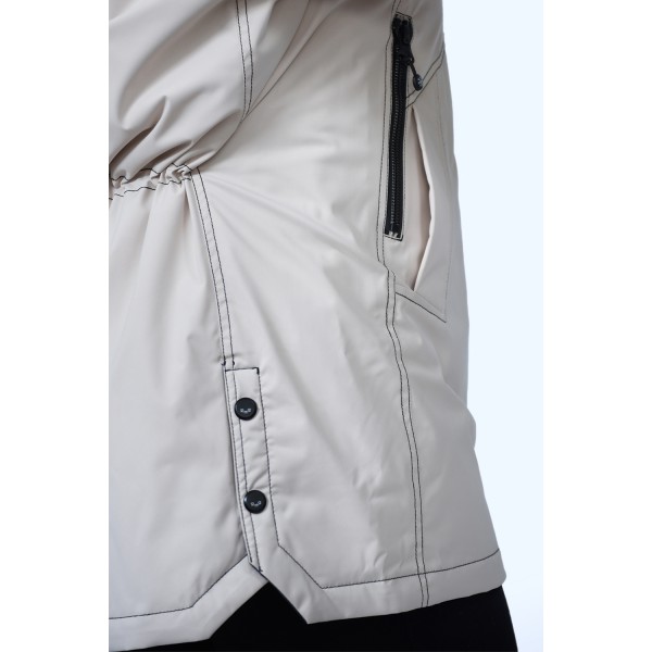 Μπουφάν εκρού- καρό Julianea (Double Face) Μεγάλα Μεγέθη