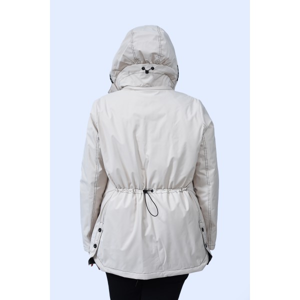 Μπουφάν εκρού- καρό Julianea (Double Face) Μεγάλα Μεγέθη