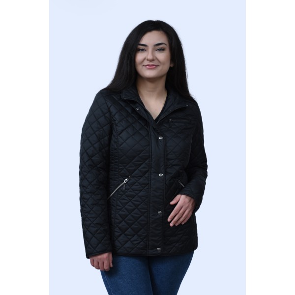 Microcoat μπουφάν μαύρο καπιτονέ Μεγάλα Μεγέθη