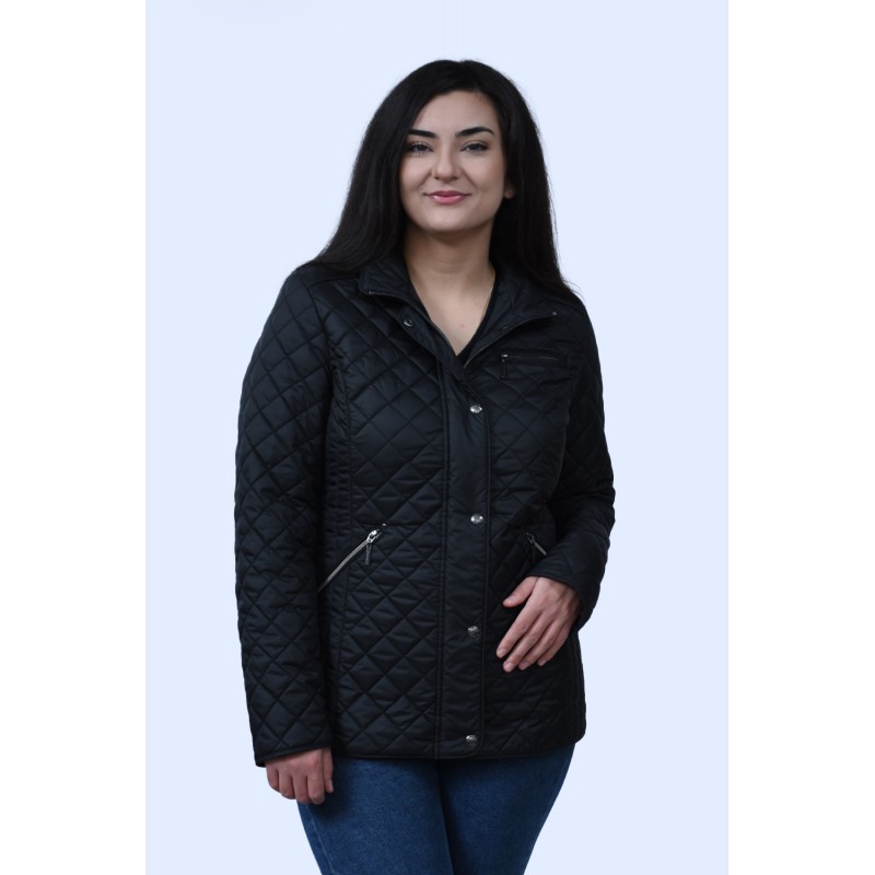 Microcoat μπουφάν μαύρο καπιτονέ Μεγάλα Μεγέθη