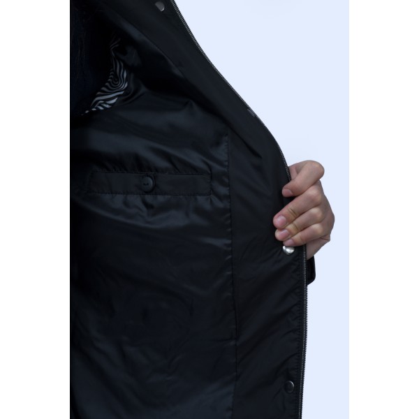 Microcoat μπουφάν μαύρο καπιτονέ Μεγάλα Μεγέθη