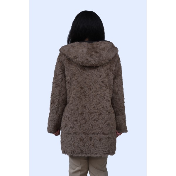 Καφέ Γούνα  (Double Face) Μεγάλα Μεγέθη