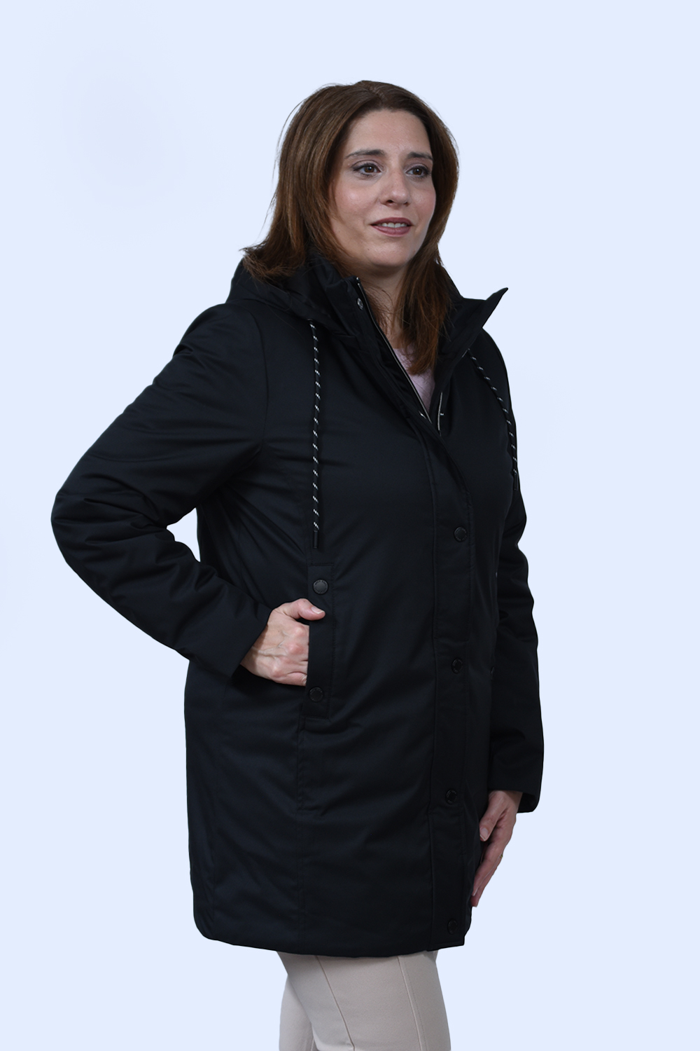 Μπουφάν μαύρο Julianea (FIRA) Μεγάλα Μεγέθη