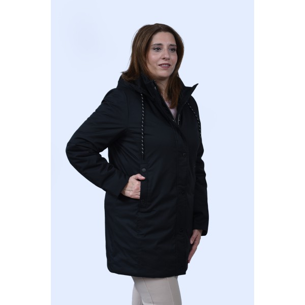 Μπουφάν μαύρο Julianea (FIRA) Μεγάλα Μεγέθη