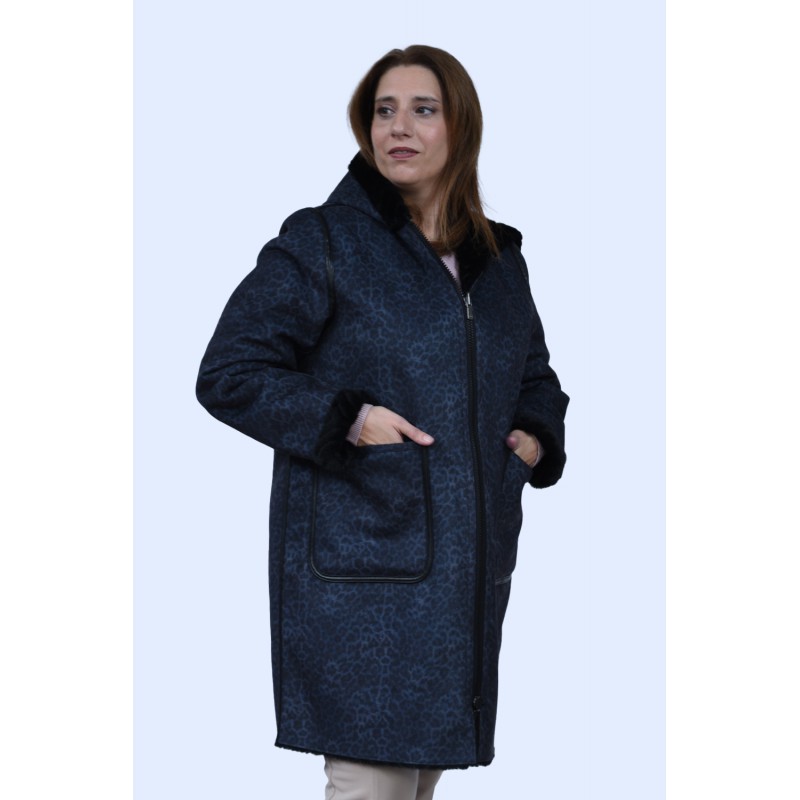 Γούνα- μουτόν μαύρο (Double Face)