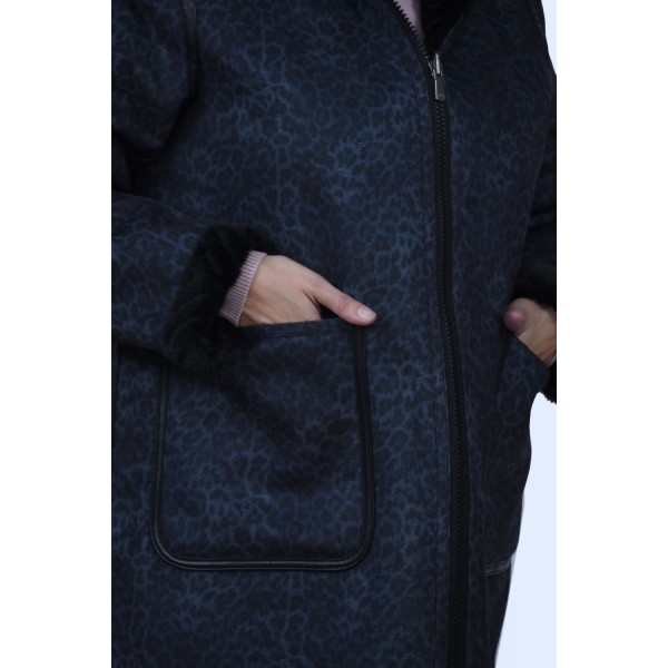 Γούνα- μουτόν μαύρο (Double Face) Πανωφόρια