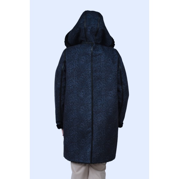 Γούνα- μουτόν μαύρο (Double Face) Πανωφόρια