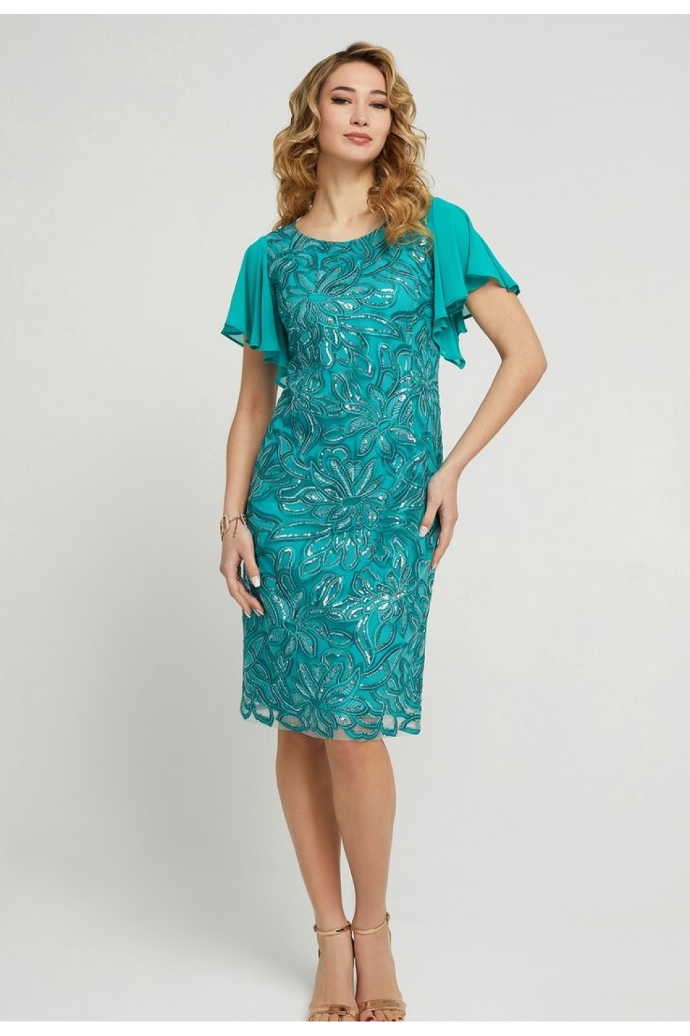 Φόρεμα πράσινο δαντέλα Μεγάλα Μεγέθη