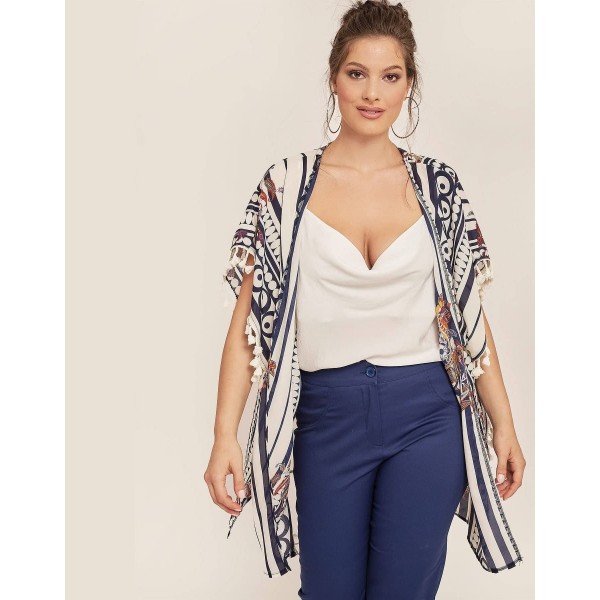 Τουνίκ μπλε εκρού με σχέδιο  Μπλούζες
