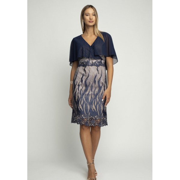 Φόρεμα δαντέλα κρουαζέ με ενσωματωμένο μπολερό Μεγάλα Μεγέθη