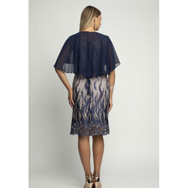 Φόρεμα δαντέλα κρουαζέ με ενσωματωμένο μπολερό Μεγάλα Μεγέθη