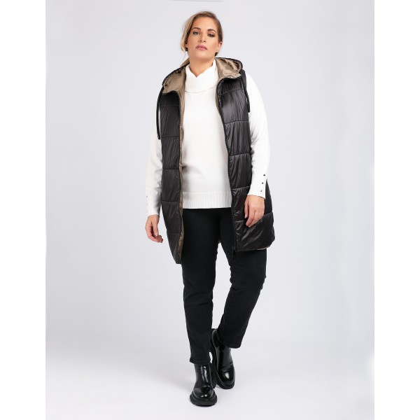 Αμάνικο μπουφάν μαύρο  Μεγάλα Μεγέθη