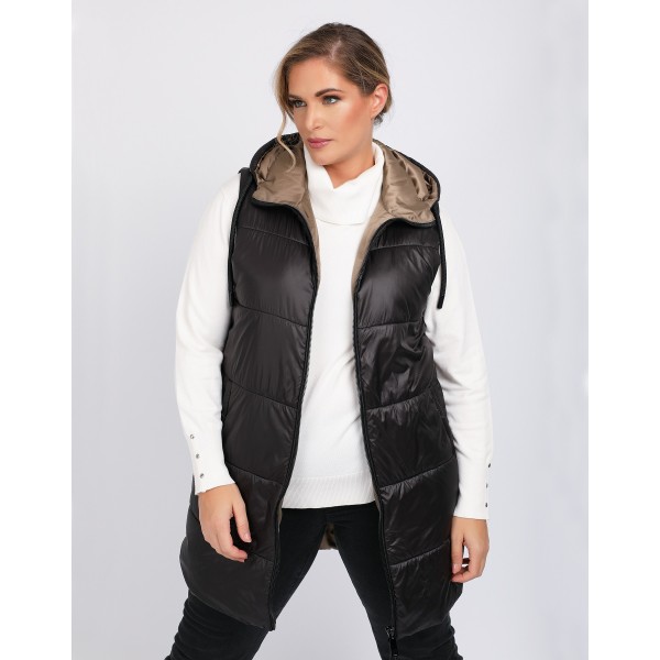 Αμάνικο μπουφάν μαύρο  Μεγάλα Μεγέθη