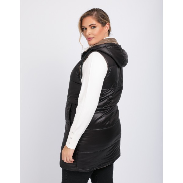 Αμάνικο μπουφάν μαύρο  Μεγάλα Μεγέθη