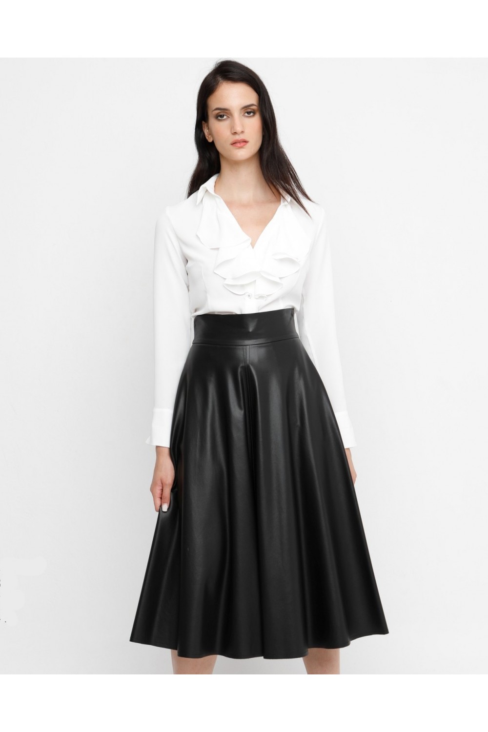 Φούστα μαύρη δερματίνη  Φούστες