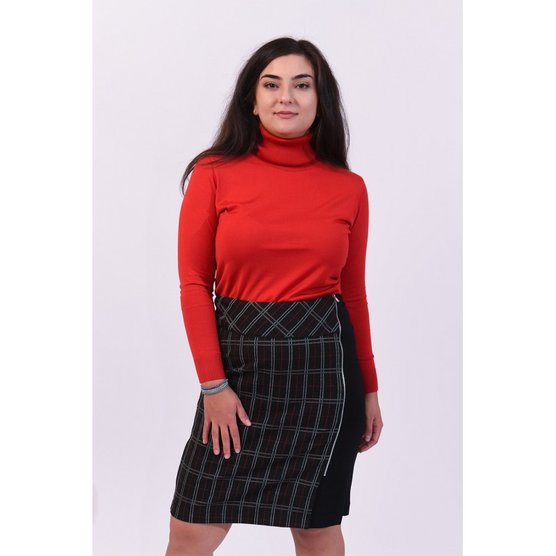 Φούστα καρό με φερμουάρ Φούστες