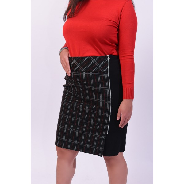 Φούστα καρό με φερμουάρ Φούστες