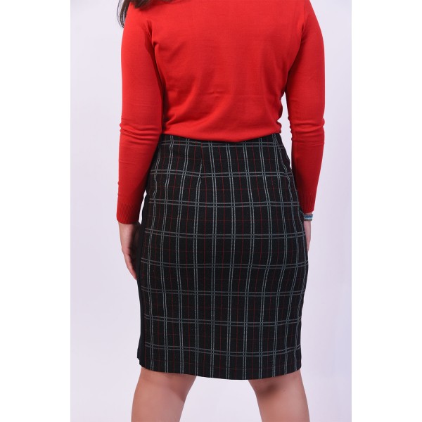 Φούστα καρό με φερμουάρ Φούστες