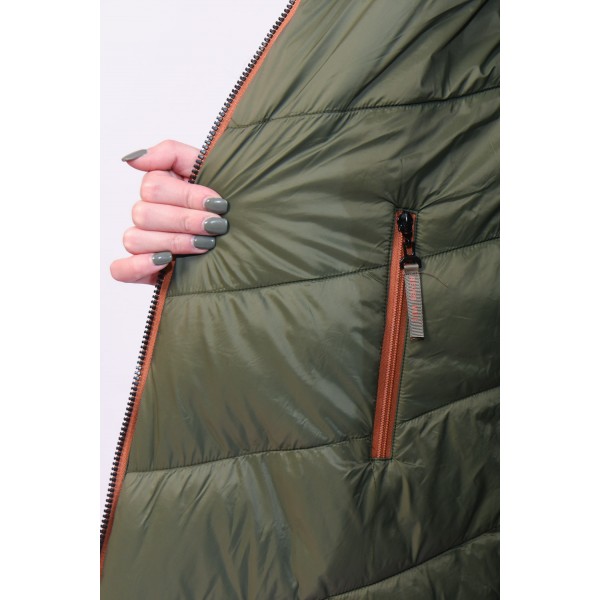 Μπουφάν λαδί (Double Face) Μεγάλα Μεγέθη