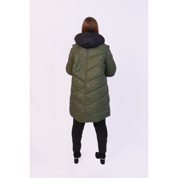 Μπουφάν λαδί (Double Face) Μεγάλα Μεγέθη