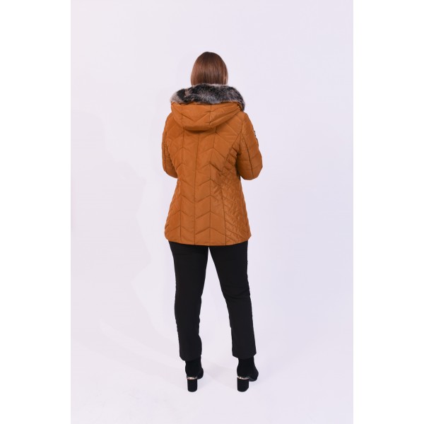 MicroCoat μπουφάν μουσταρδί Μεγάλα Μεγέθη