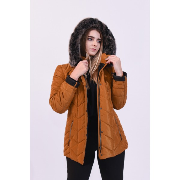 MicroCoat μπουφάν μουσταρδί Μεγάλα Μεγέθη