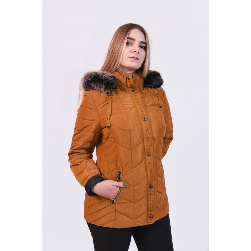 MicroCoat μπουφάν μουσταρδί Μεγάλα Μεγέθη