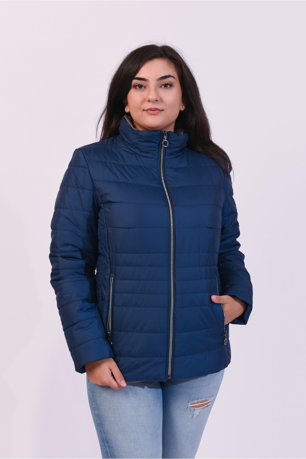 MicroCoat μπουφάν μπλε Μεγάλα Μεγέθη