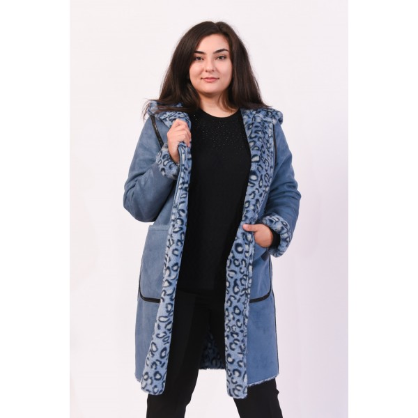 Ημίπαλτο (Double Face) μπλε Μεγάλα Μεγέθη