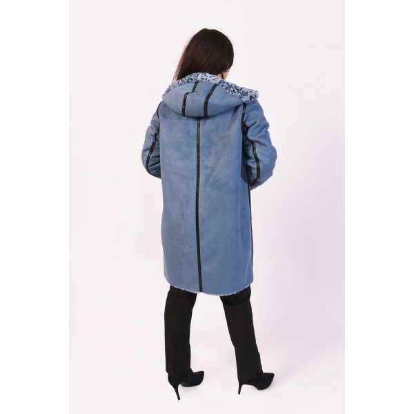 Ημίπαλτο (Double Face) μπλε Μεγάλα Μεγέθη