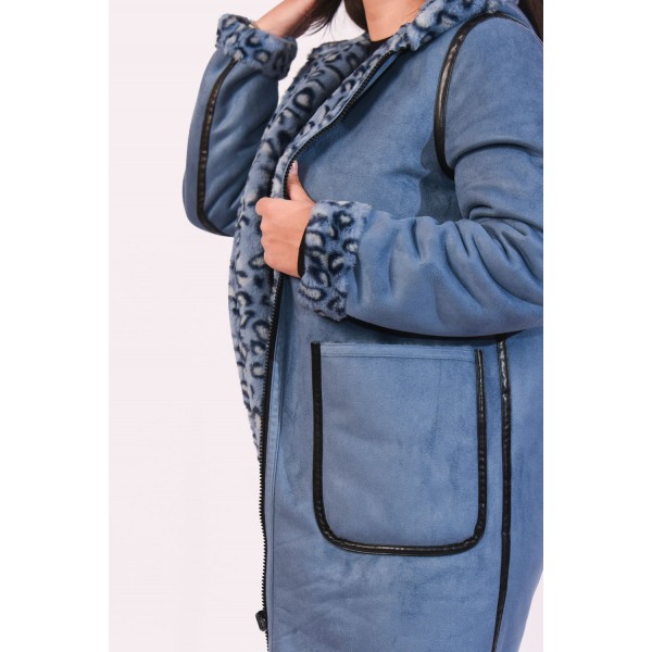 Ημίπαλτο (Double Face) μπλε Μεγάλα Μεγέθη