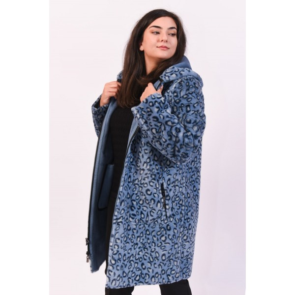 Ημίπαλτο (Double Face) μπλε Μεγάλα Μεγέθη