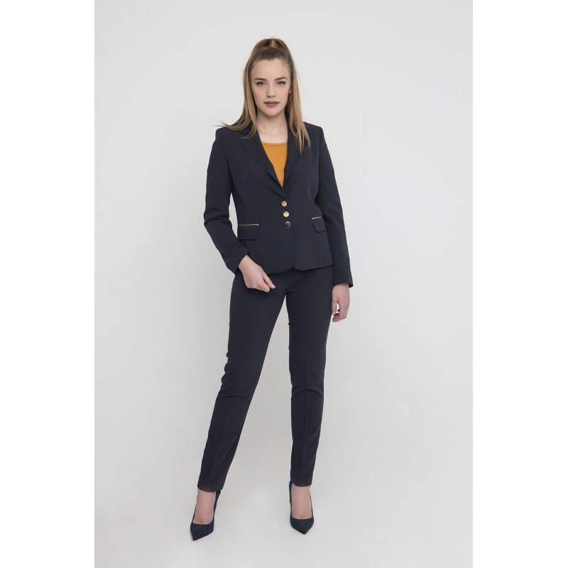 Σακάκι μεσάτο μπλε σκούρο Πανωφόρια