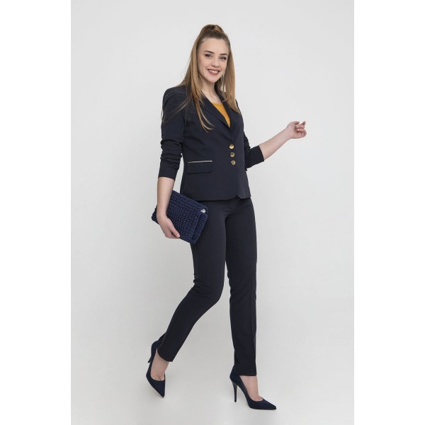 Σακάκι μεσάτο μπλε σκούρο Πανωφόρια