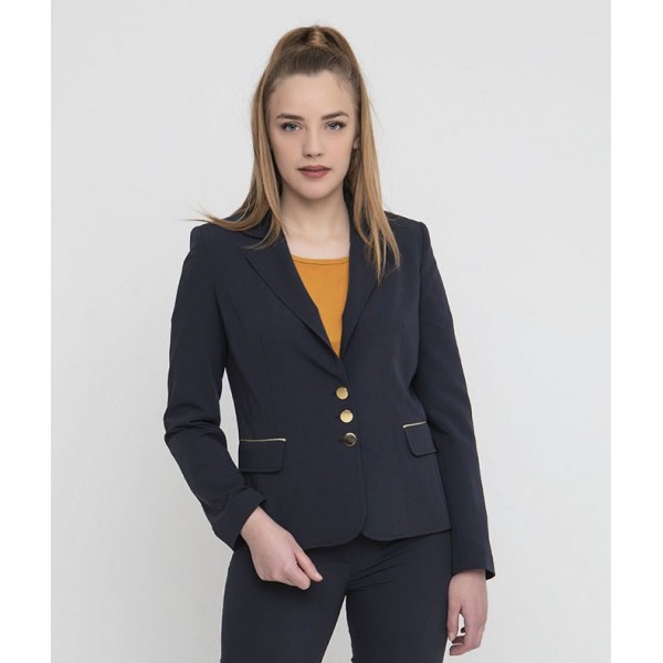 Σακάκι μεσάτο μπλε σκούρο Πανωφόρια