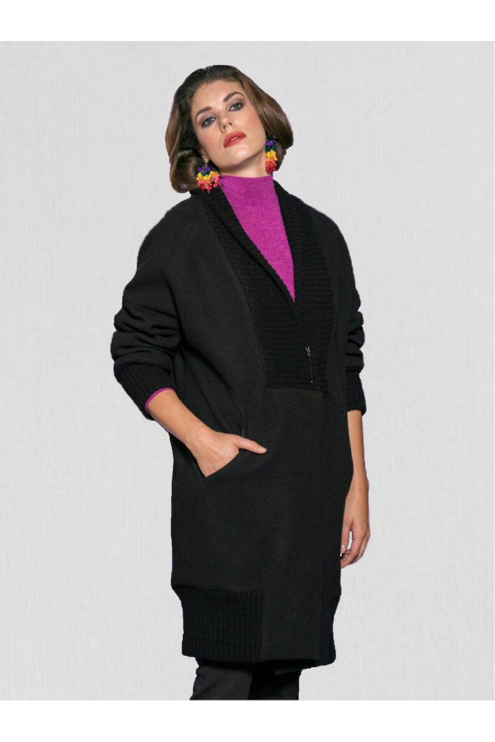 Ζακέτα μαύρη τρουακάρ  Μεγάλα Μεγέθη